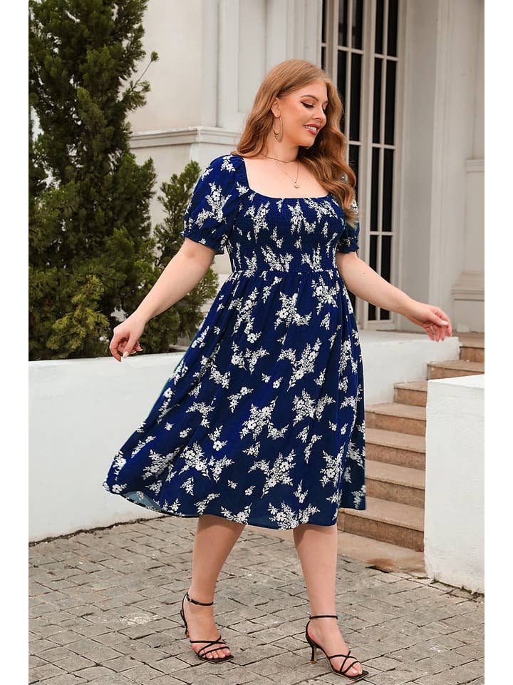 Suhkasana - Wholesale Dress - Women's - Printed Casual Vacation Dresses Boho Elegant Plus Size Dresses1