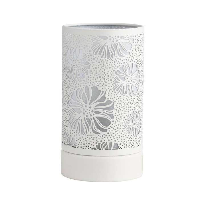 Peterson Housewares & Artwares - Wholesale Wax Warmer - 7" Touch lamp/Oil burner/Wax warmer-White Flower