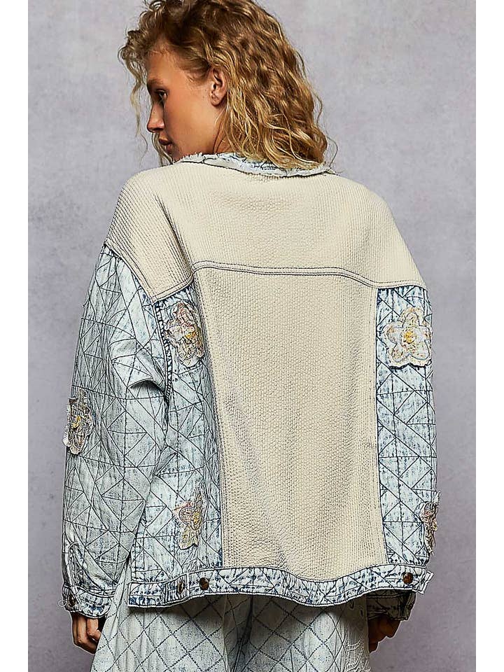 Pol Clothing - Wholesale Jacket - Women's - Long sleeve quilted twill big pocket woven jacket13