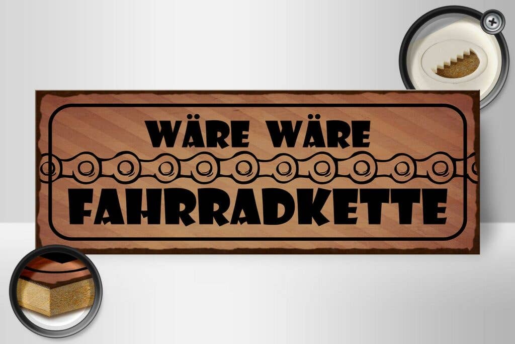 Femer - Wholesale Sign - Wooden sign saying 27x10 cm would be bicycle chain wooden decorative sign wooden sign1