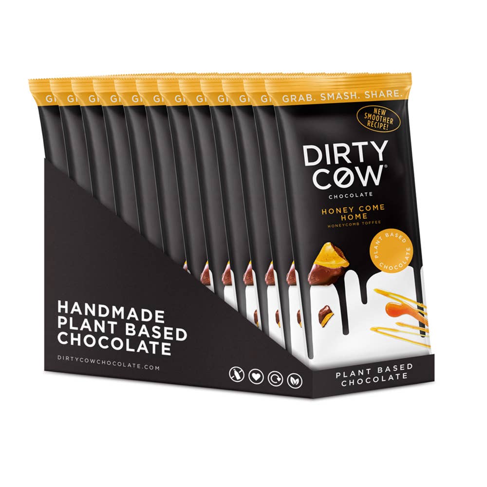 DIRTY COW CHOCOLATE – wholesale Chokladkaka – ** NYHET ** HONEY COME HOME VÄXTBASERAD VEGANSK CHOKLADKAKA2