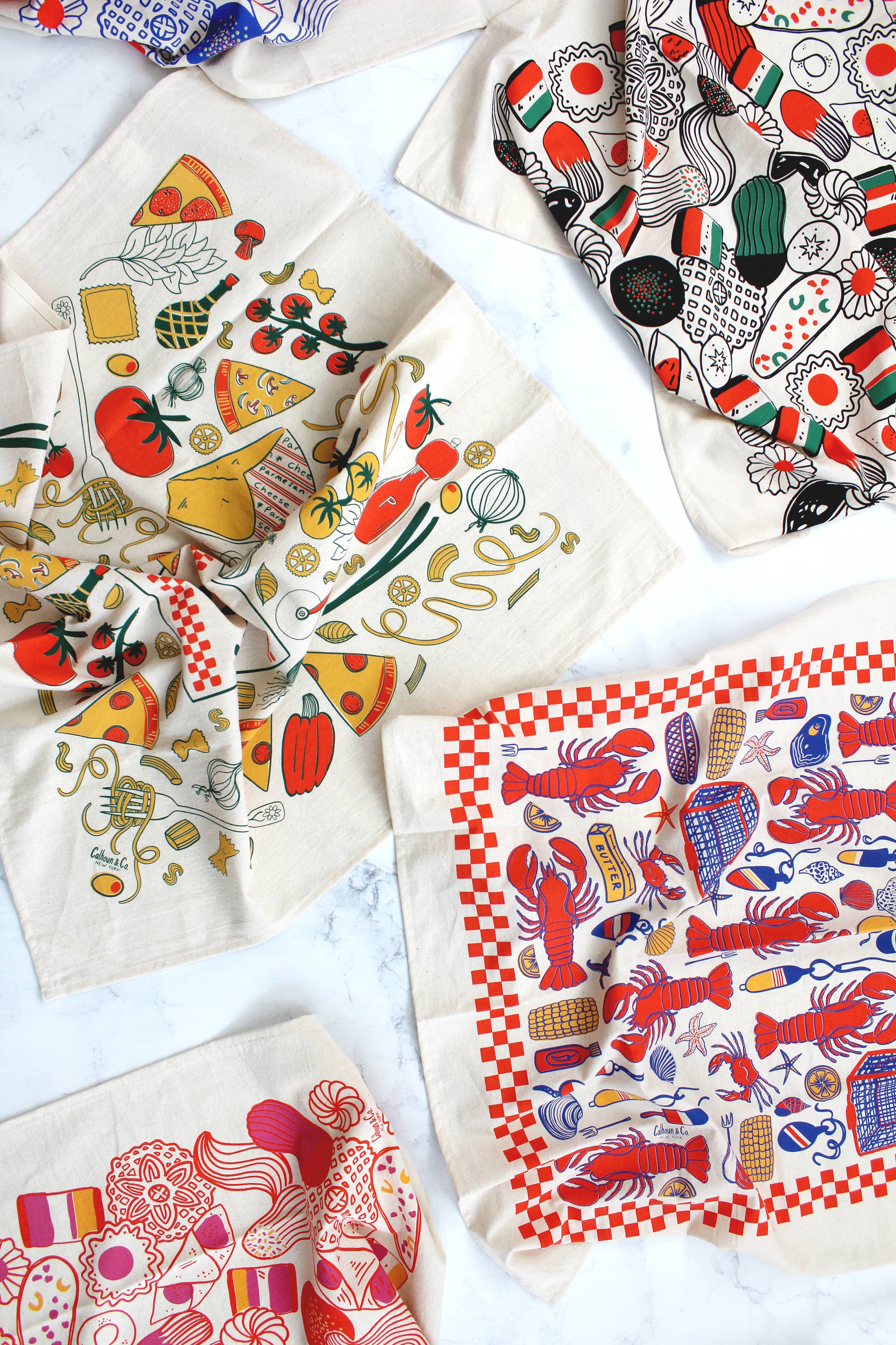 Calhoun & Co. - Wholesale Tea Towel - Italian for Dinner Screen Printed Tea Towel3