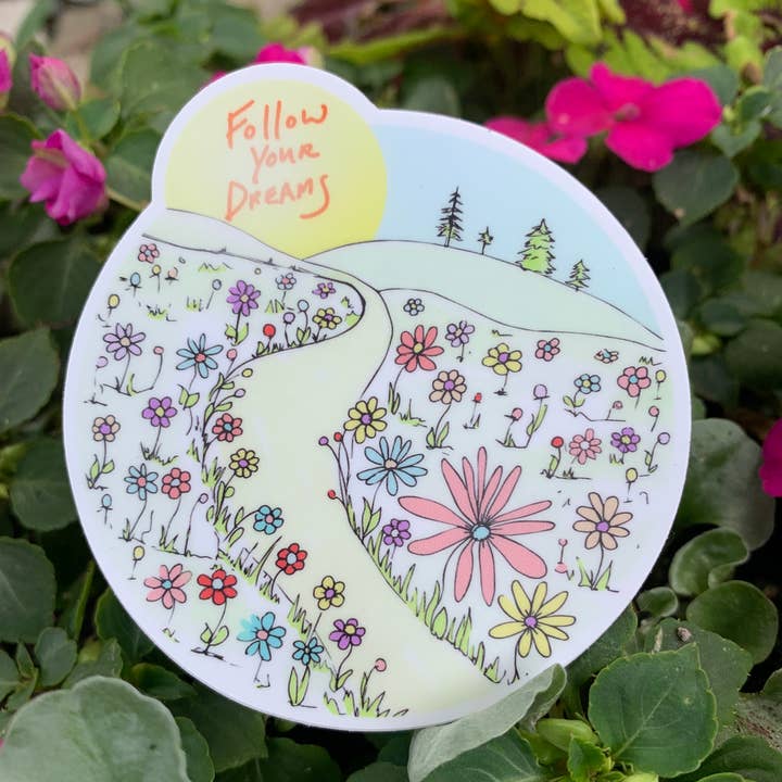 Weide van bloemen vinyl sticker voor wholesale door Roam Wild Designs