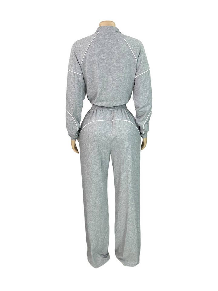 MB Fashion Wholesale - Wholesale Lounge Set - Women's - MB FASHION Half-Zip Relaxed Fit Lounge Set 50517