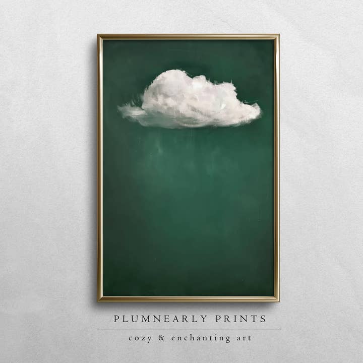 Plumnearly Prints - Wholesale Art Print - Emerald Green Cloud Oil Painting Fine Art Print Poster 6