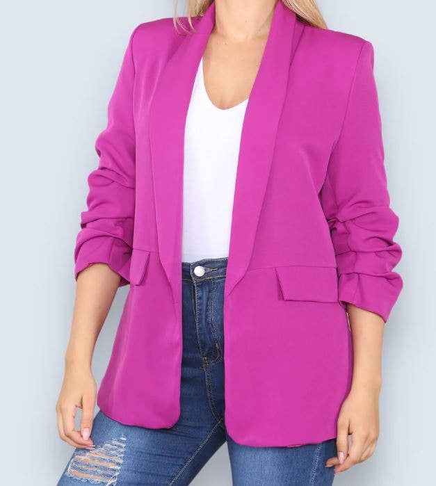 Kurt Muller - Wholesale Blazer - Dames - Oversized blazer met gerimpelde mouwen5