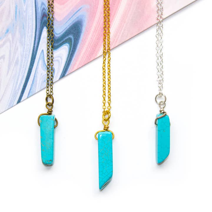 Turquoise Necklace, Gemstone Jewelry, Boho Layering Jewelry for wholesale by All the Tiny Pieces