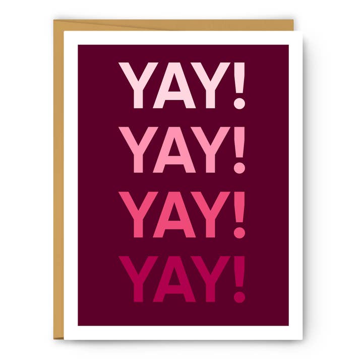 Yay! Yay! Yay! Yay! Congrats Card for wholesale by Footnotes