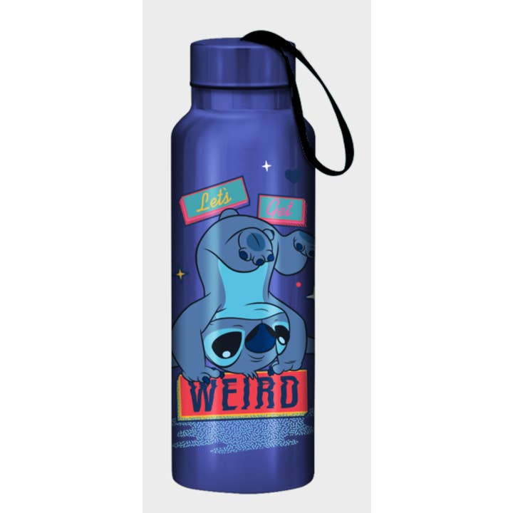 Silver Buffalo - Wholesale Water Bottle - Lilo & Stitch 27oz Stainless Steel Waterbottle w/ Strap