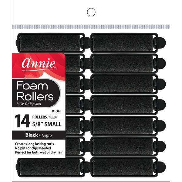 Annie International, Inc. - Wholesale Hair Curlers - Annie Foam Rollers Small 14Ct Black