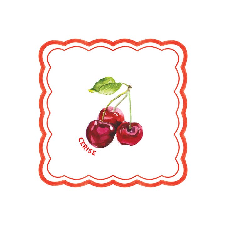 Fig cherry paper napkin x20 for wholesale by Opjet Paris