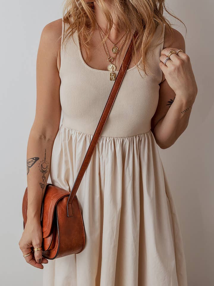 As shown Ribbed Scoop Neck Sleeveless Maxi Dress | S-XL for wholesale on Faire