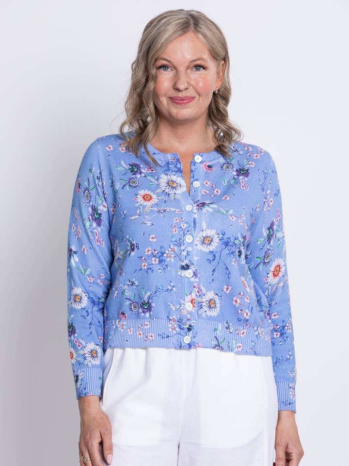 Patti Cardigan, Peri Daisy, Coton pour la vente par Blue Sky Clothing Co LLC