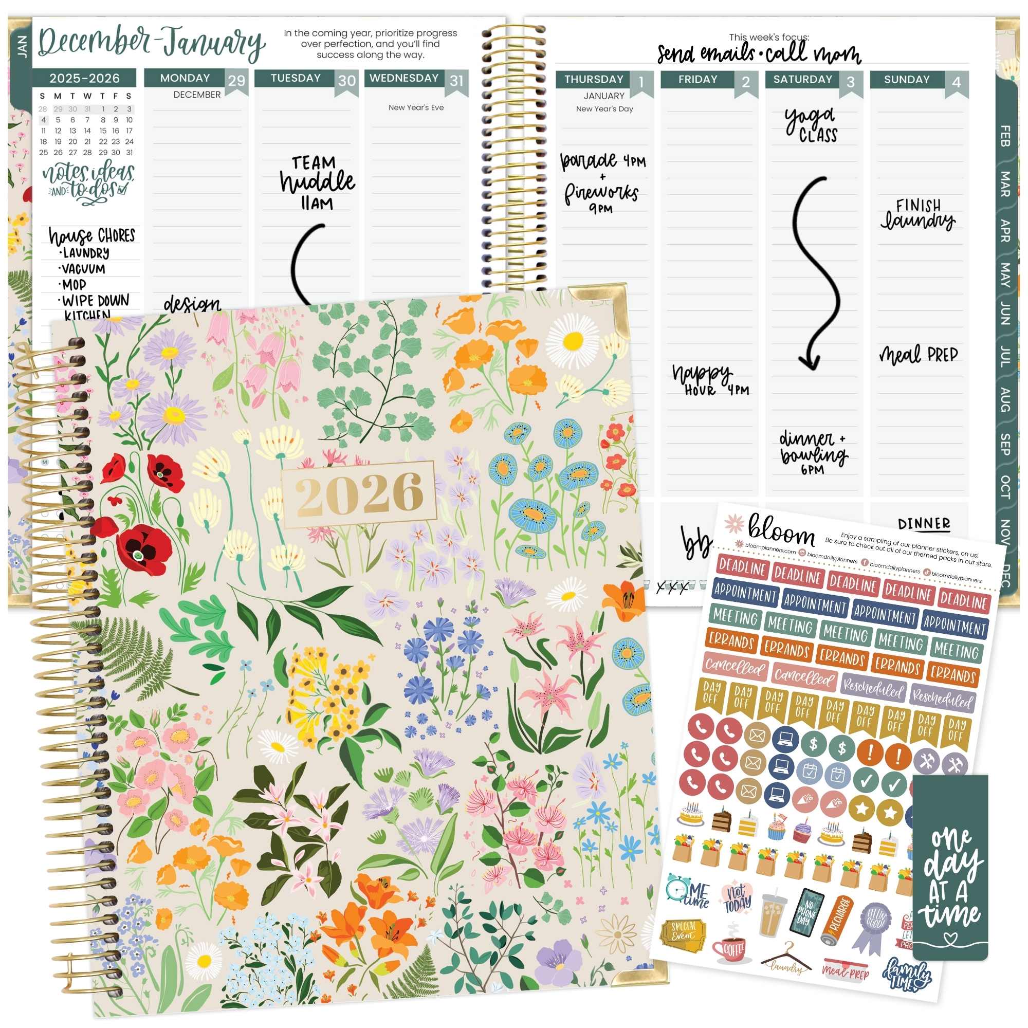bloom daily planners - Wholesale Planner - 2026 Vision Planner - 7.5"x9" size18