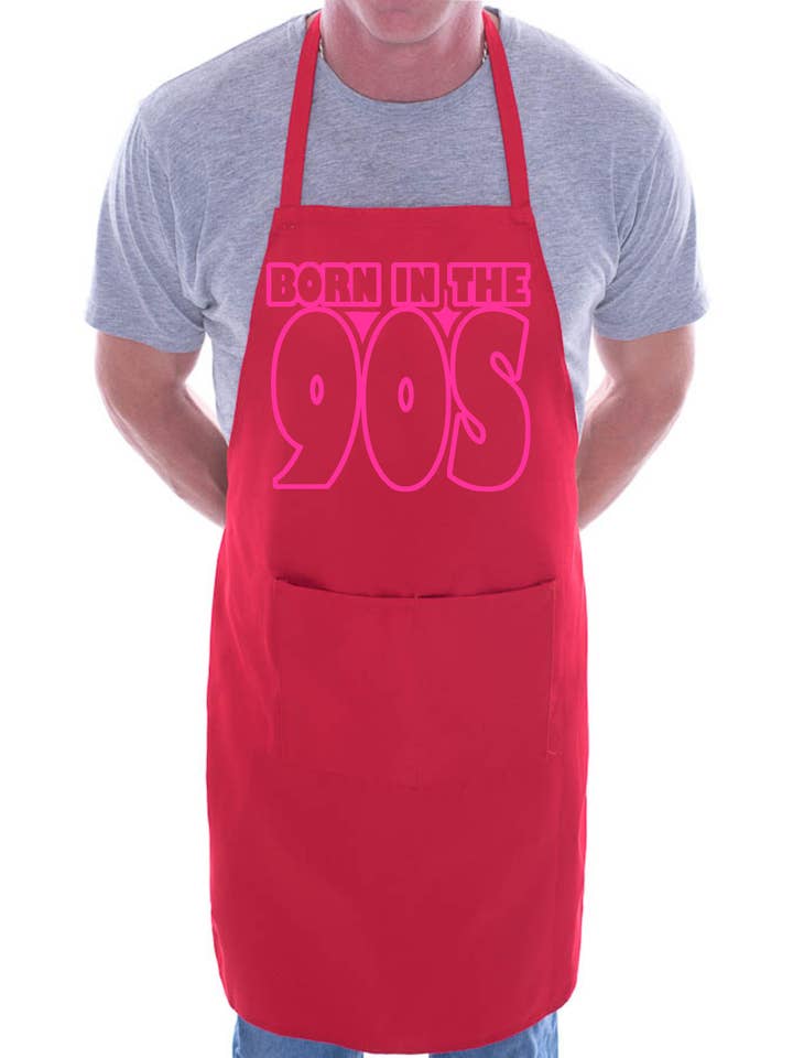 Born In The 90's Nineties Birthday BBQ Cooking Apron for wholesale by Print4U