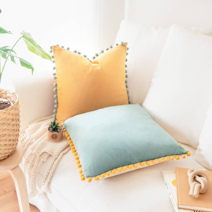 Monday Moose - Wholesale Throw Pillow Cover - Colibri Pillow Covers (2-Pack) - Orange/Teal5