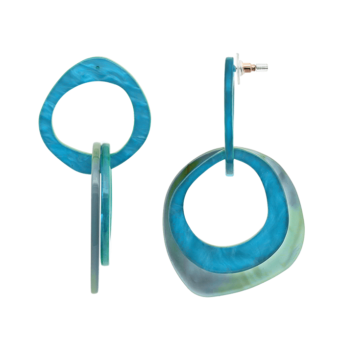 AMORINO SRL - Wholesale Dangle Earrings - ACRYLIC HOOP DANGLE EARRINGS - FT2456A4841