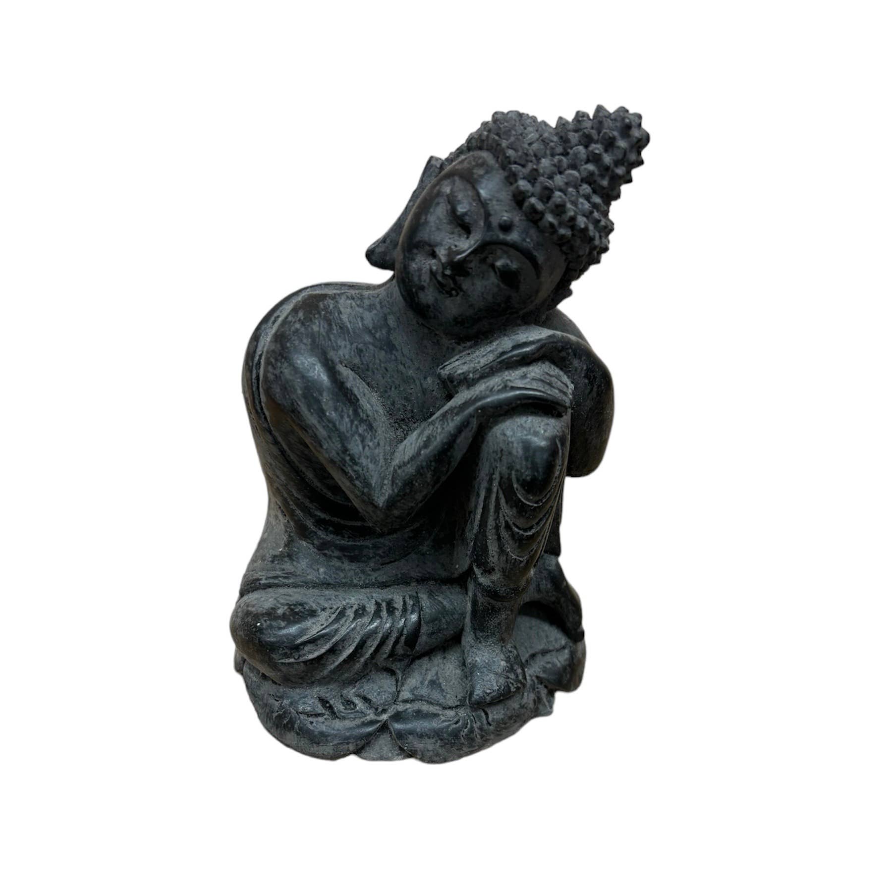 Asia West - Wholesale Sculpture - Buddha Statue Relaxing-Green, Brown, Grey (4/3/5"h)1
