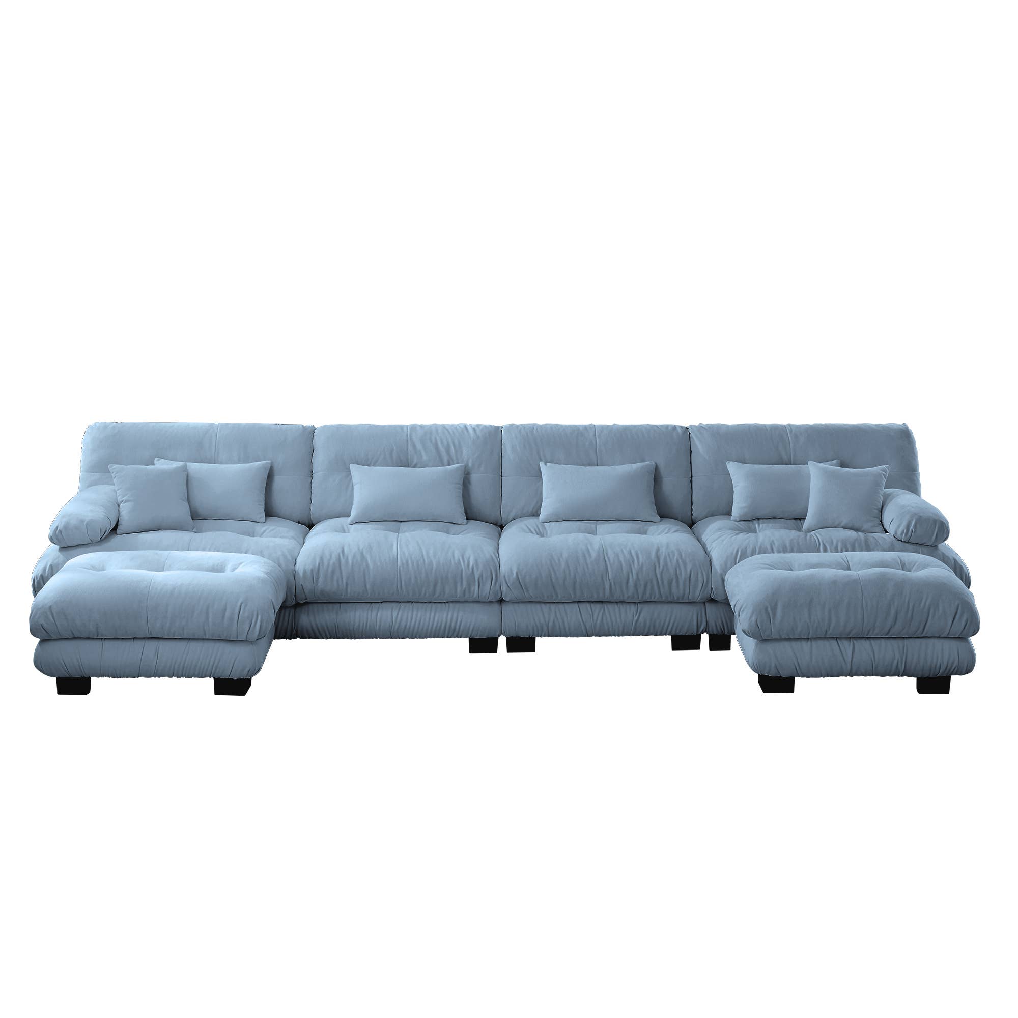 39F Inc. - Wholesale Sofa - Modular U-Shaped 4-Seat Green Chenille Sectional Sofa46
