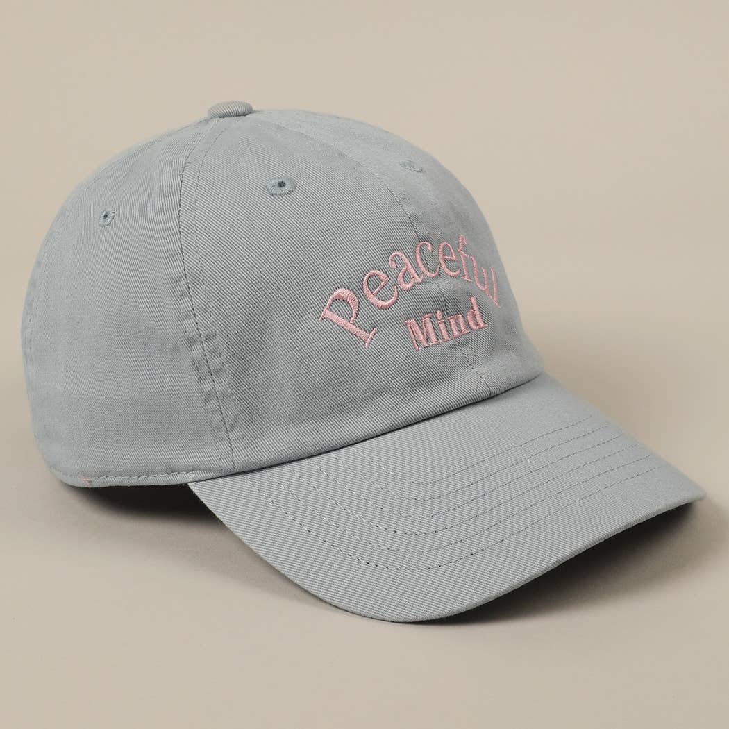 Fashion City – Engroshandel Baseballkasket - Unisex – Broderet baseballkasket med teksten "Peaceful Mind"6