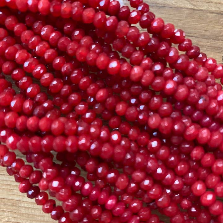 The Bead Bazaar - Wholesale Beads - Bright Rondelle Faceted Disc Spacer Beads, Small Colorful Ac3