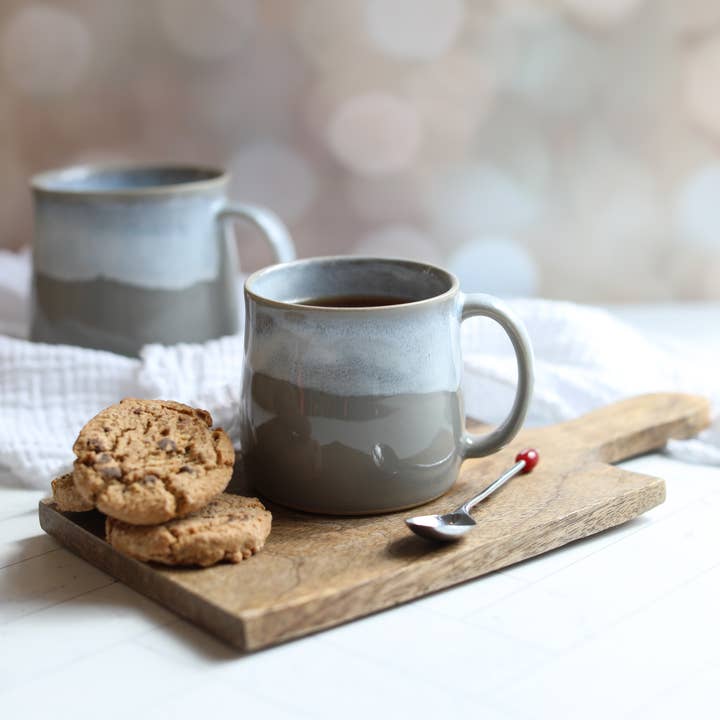 Seafoam Grey Muglets | Handmade Coffee Mugs | Coffee Mugs for wholesale by Glosters Pottery