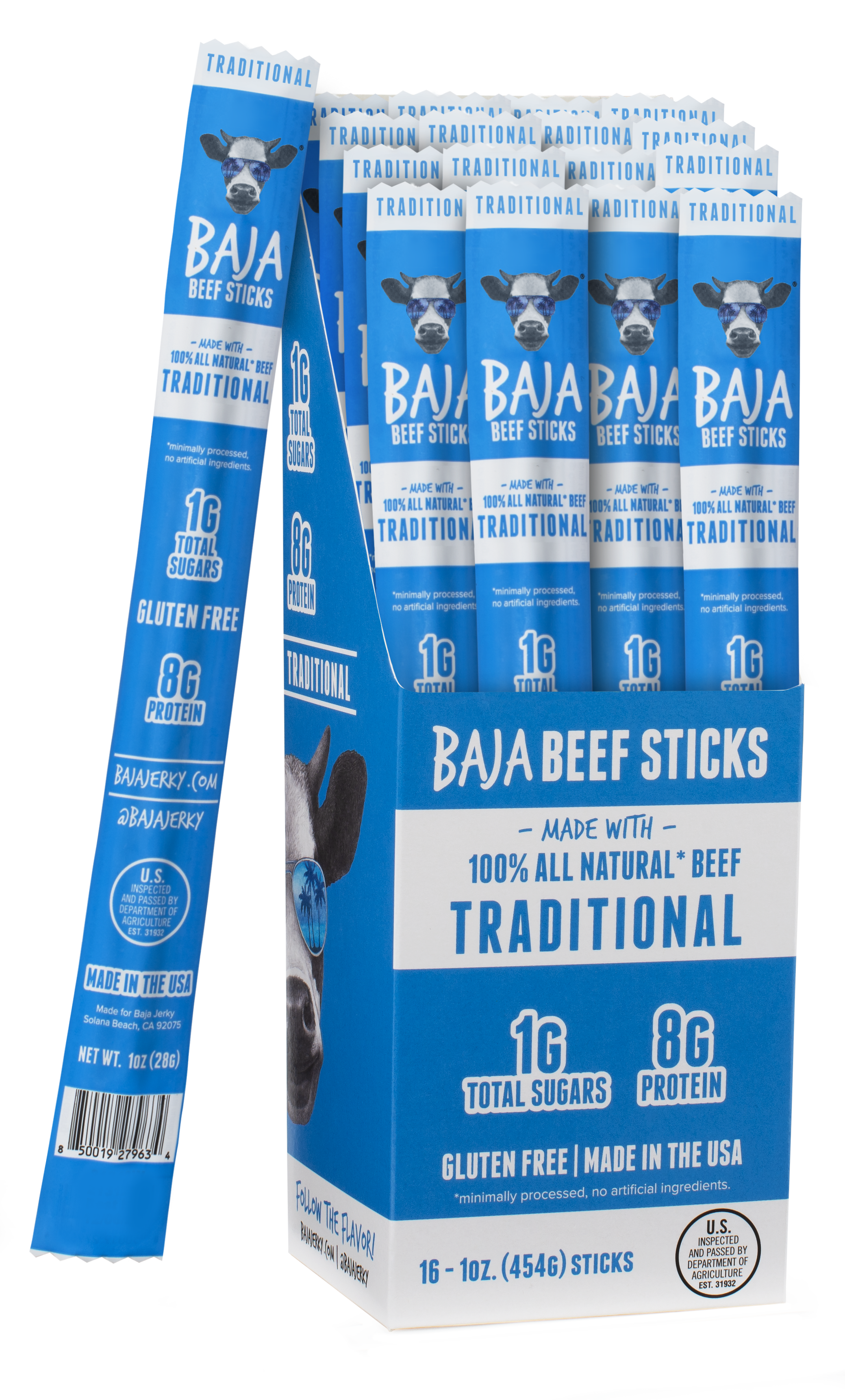 Baja Vida Snacks - Vente Viande séchée - Bâtonnets de Bœuf Baja Vida - 1,0 oz Traditionnel (Coffret de 16)7