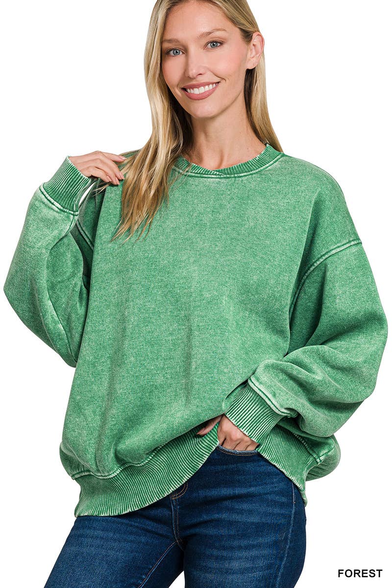 42POPS - Wholesale Sweatshirt - Women's - Acid Wash Fleece Oversized Pullover22