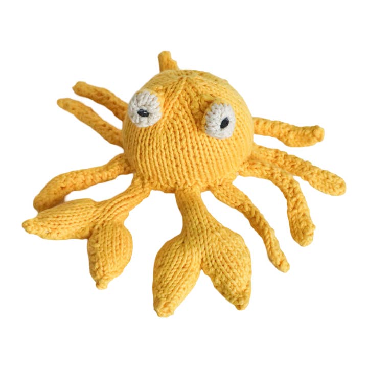 Hand Knit Organic Cotton Crab for wholesale by The Jacaranda Collective