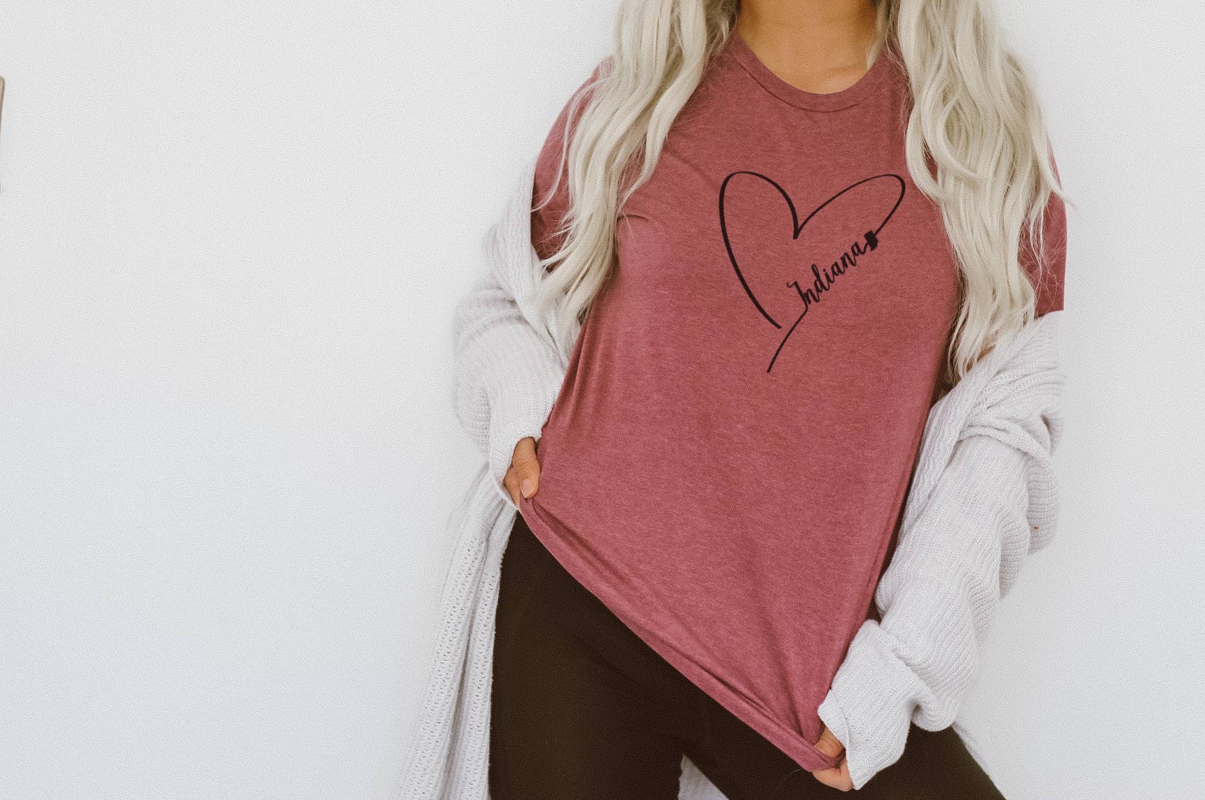 LCC Apparel - Wholesale Screen Printed T-Shirt - Unisex - Heart Indiana Tee0