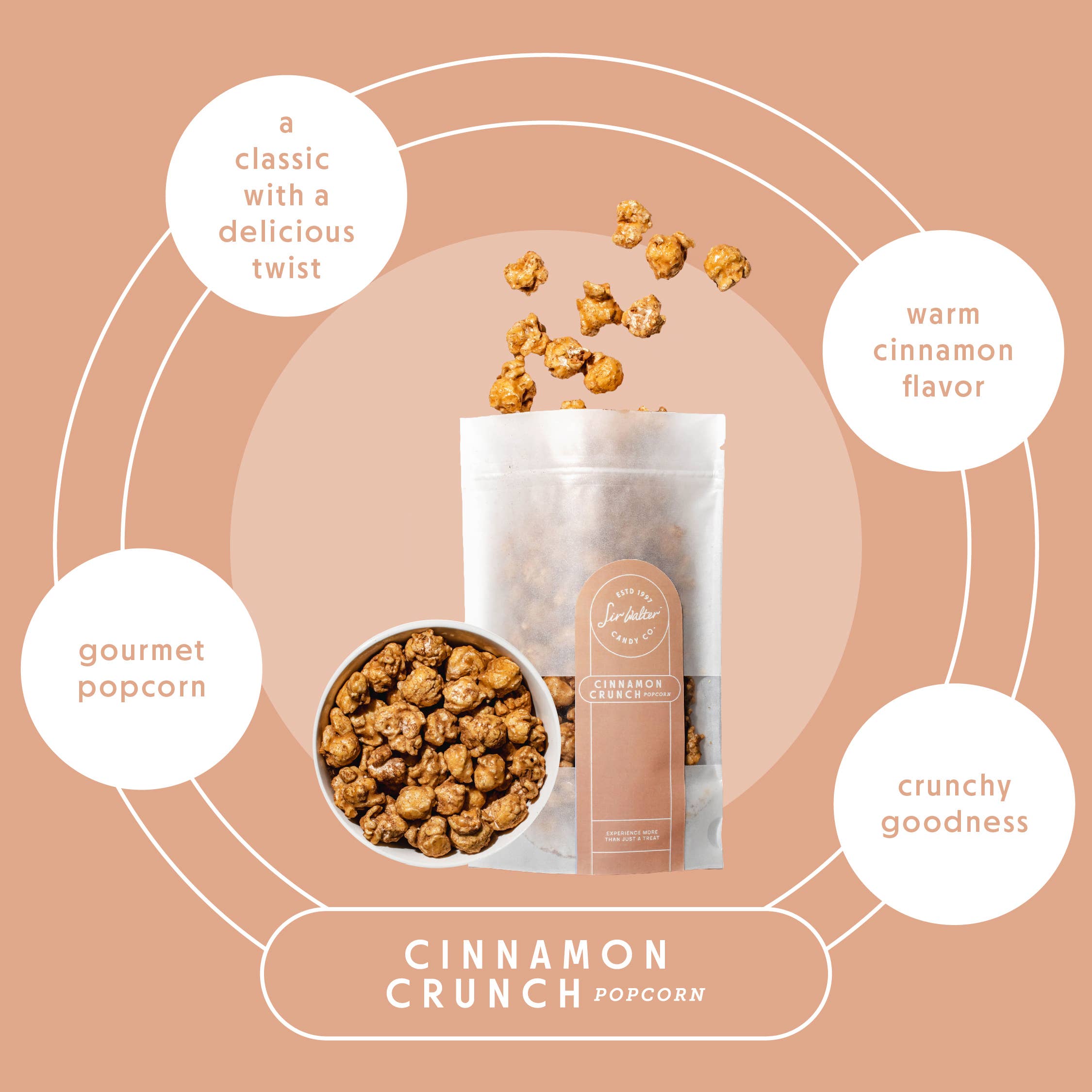 Sir Walter Candy Co. - Wholesale Popcorn - Artisanal Cinnamon Crunch Popcorn - Sweetly Spiced5