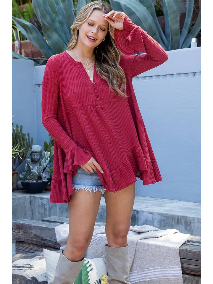 Sweet Lovely by Jen - Wholesale Tunic - Women's - SW275 - Waffle Knit Flare Top26