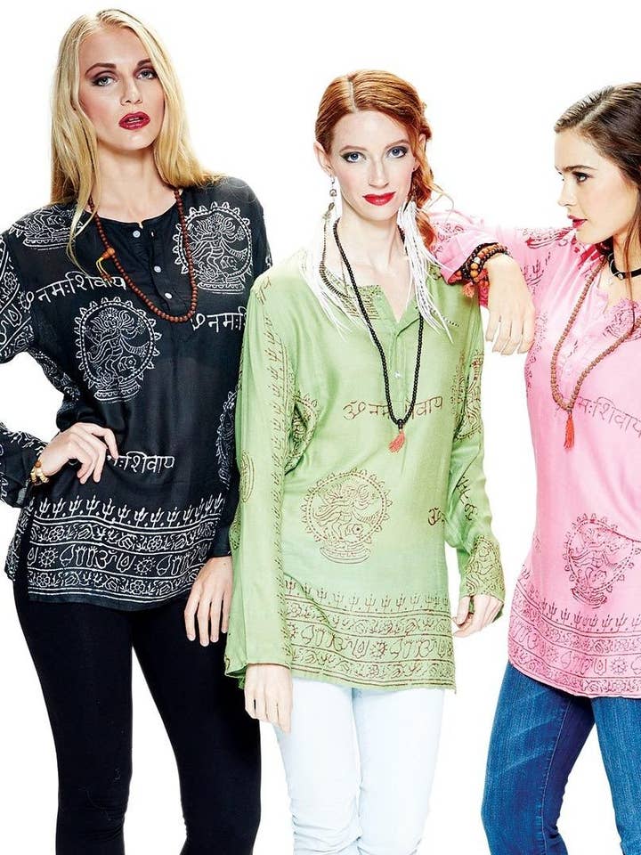 SALE Boho Off The Shoulder Mantra Top for wholesale by Yak & Yeti