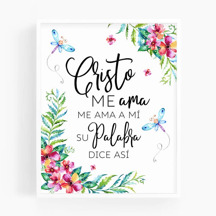 Cristo Me Ama | Spanish Christian Kids Song Art Print for wholesale by Scripture and Grace