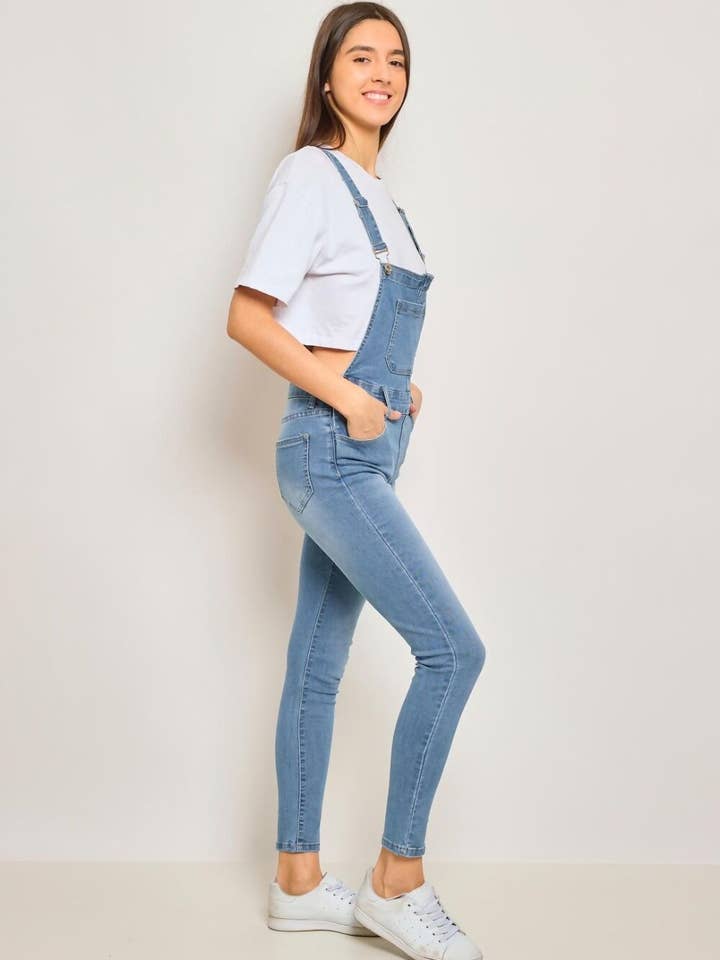 BLUE DENIM DUNGAREES for wholesale by J5FASHION