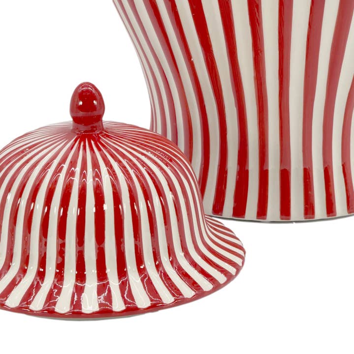 Galt International Company - Vente Vases - Vase en céramique rayé Candy Cane 18"13