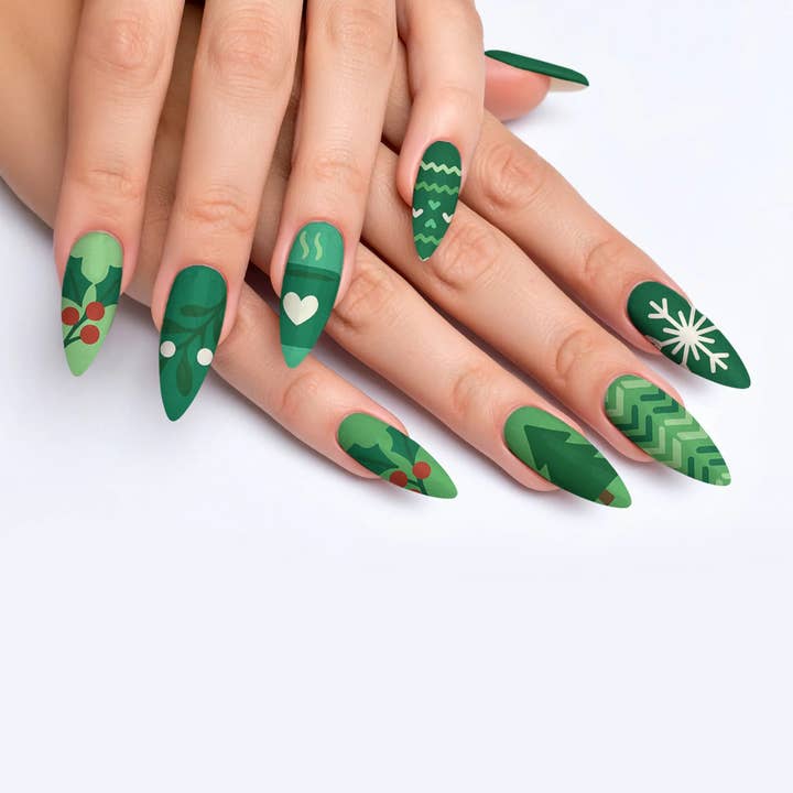 FYNE BODY - Wholesale Press-On/Fake Nails - Evergreen Dazzle Enchantment Press-On Nails53