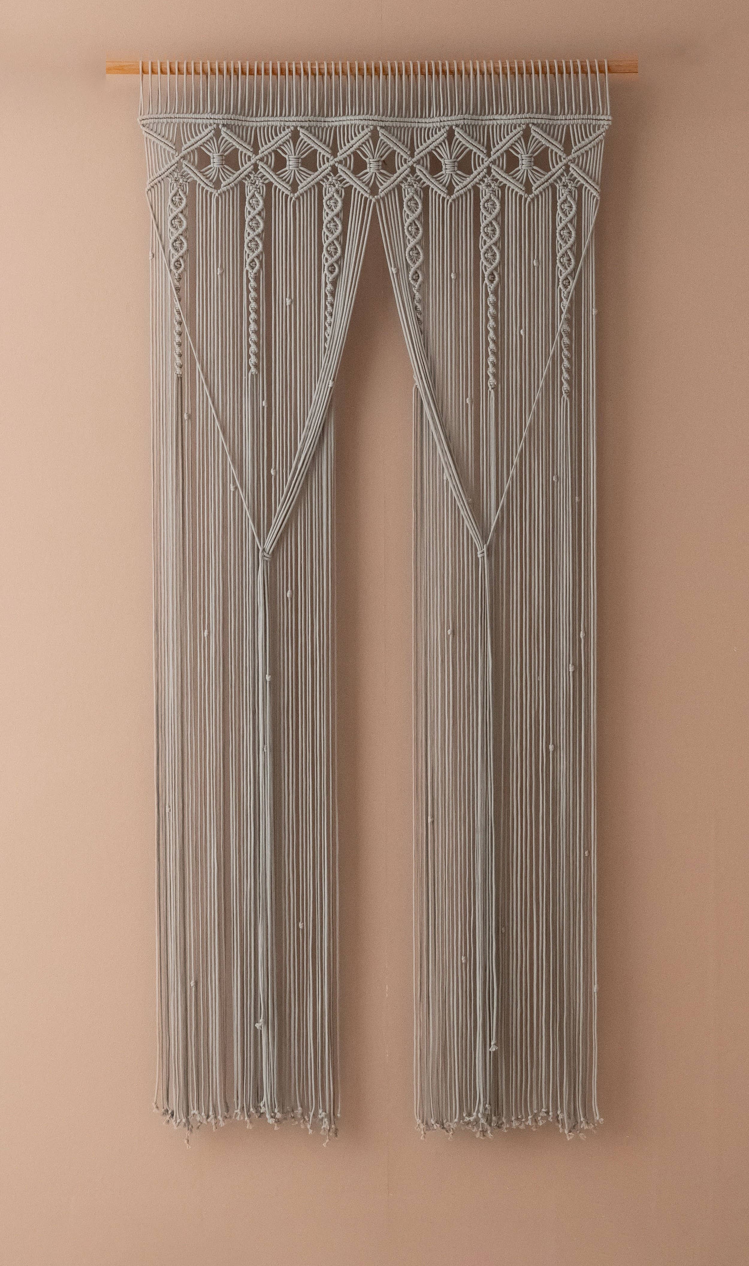 HeartCrafted - Vente Rideaux - Rideau macramé Boho pour porte et fenêtre C0615