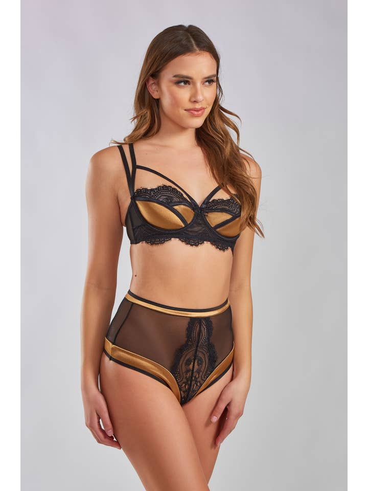 Pazia Underwire Gold Push Up Lace BraSet for wholesale on Faire2