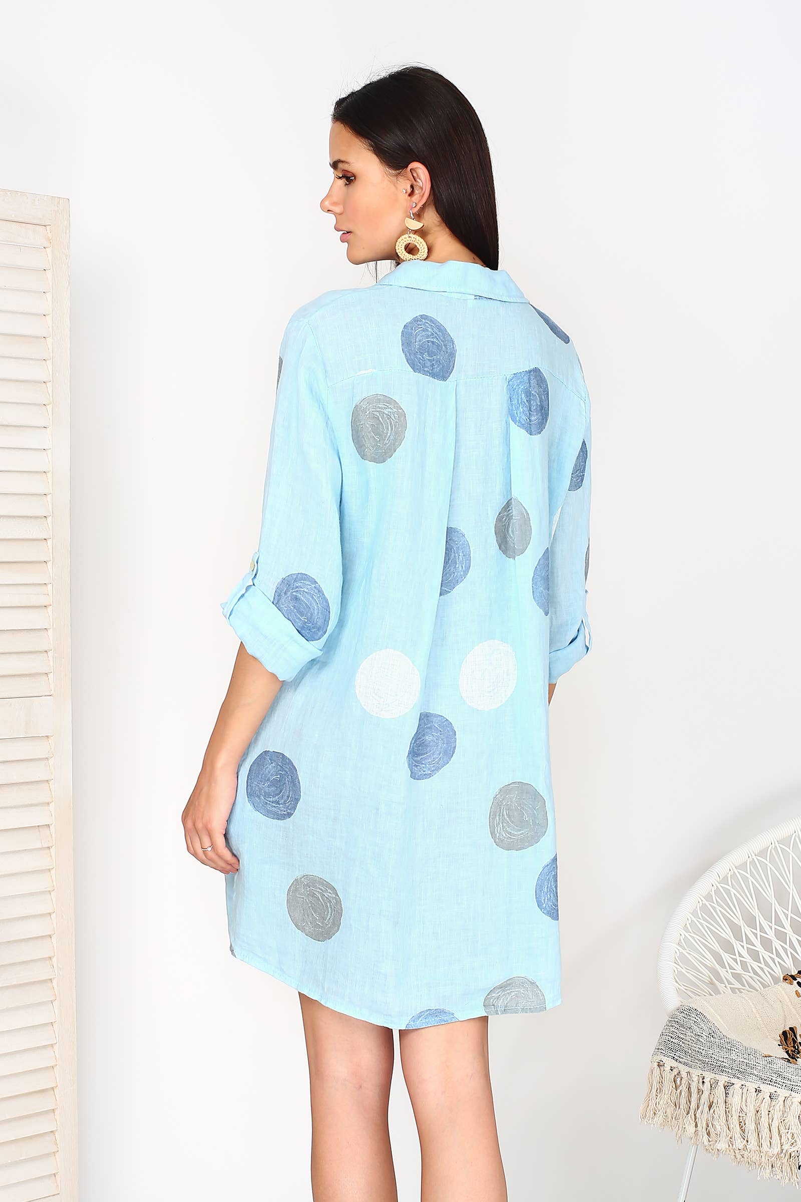 ORNELLA PARIS – Großhandel Kleid – Damen – LEL-R197A Leinenkleid26