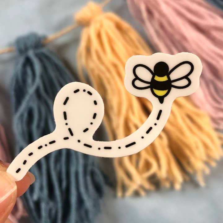 Bumble Bee Doodle Vinyl-Aufkleber, 5,1 cm, spülmaschinenfest für den Großhandel von Earth Curious Art Co