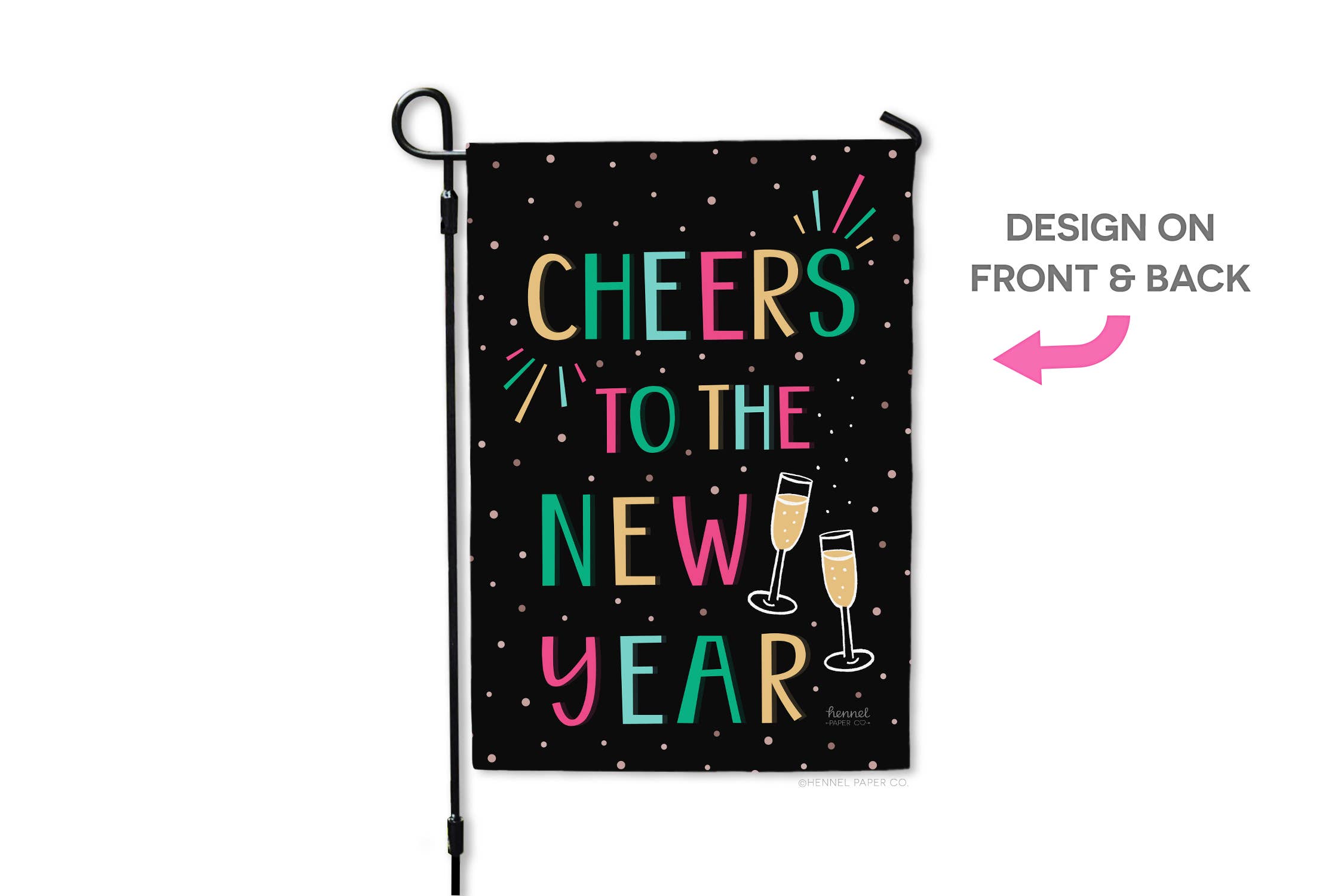 Hennel Paper Co. – Bandeira por atacado – Bandeira do jardim - Felicidades para o Ano Novo5