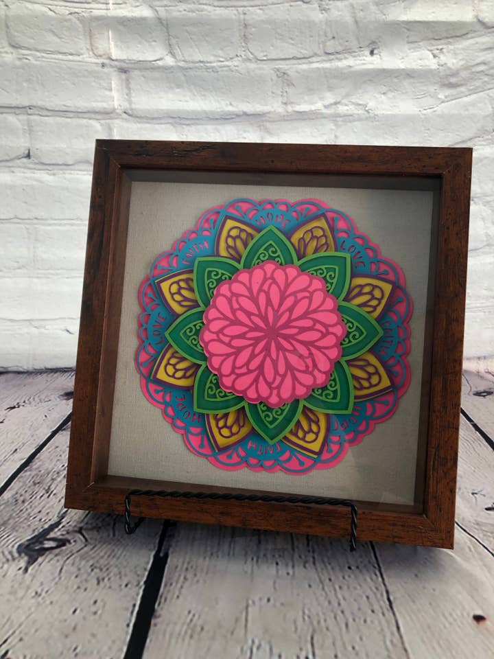 Tro hoppas kärlek 3D papperskonst skuggbox för wholesale av Olivia Reagan Designs