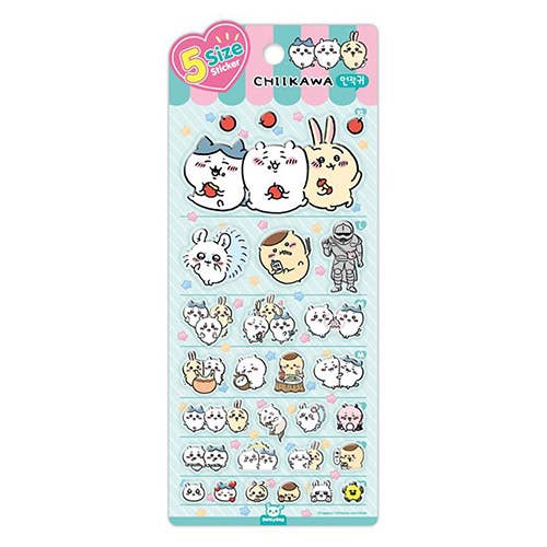 K_Wonderland - Venta al por mayor Pegatina - Pegatinas decorativas Chiikawa & Friends con revestimiento de gelatina, 5 tamaños