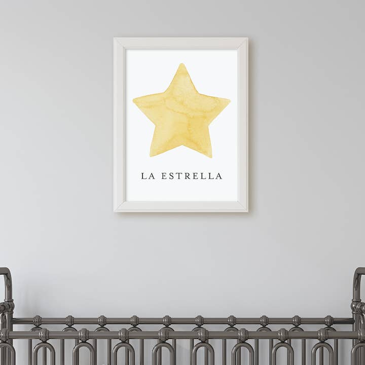 La Estrella Star Watercolor Nursery Print for wholesale by Jenny Lemoine Design