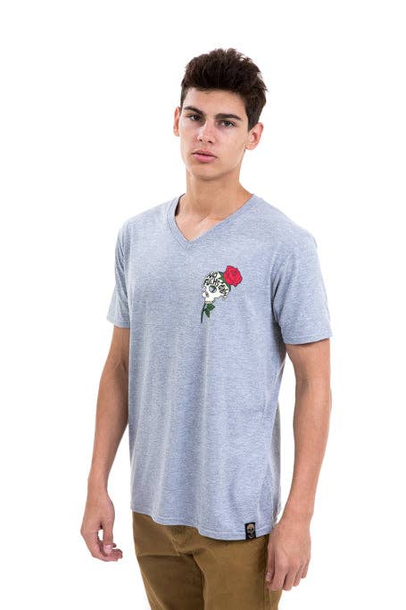 NoFuchsGiven - Wholesale T-shirt met print - Heren - „Live No Fuchs Given” t-shirt met V-hals voor heren2