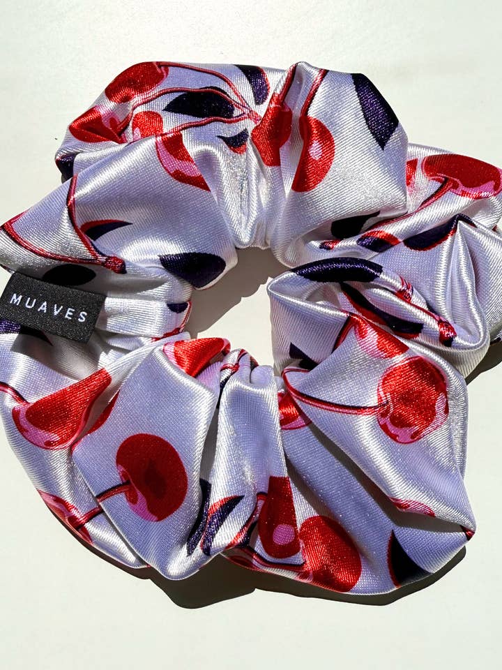 Satin Scrunchie - Cherry Amore for wholesale by MUAVES