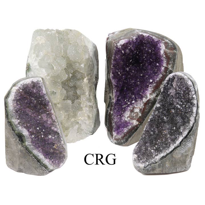 Crystal River Gems LLC - Wholesale Spiritual Stone/Crystal - 1 PIECE - Amethyst Druzy w/ Polished Edges Cut Base 3-5" av