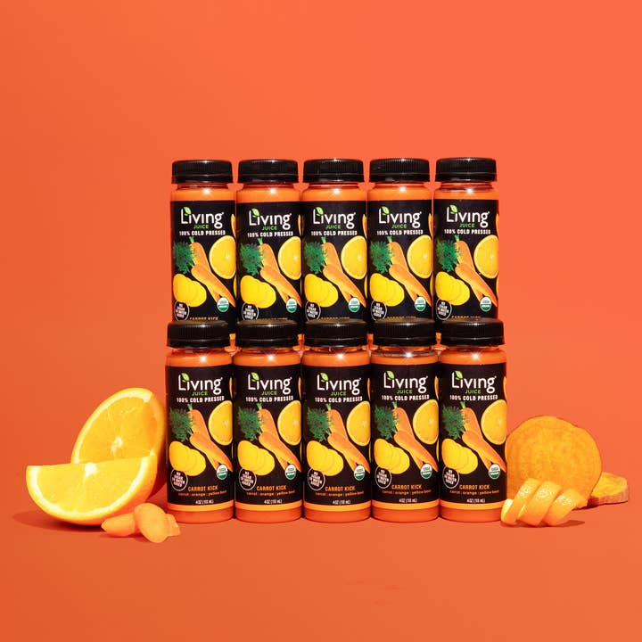 Living Juice - Wholesale Fruit Juice - Living Juice Carrot Kick - Organic 4oz Pressed Juice1