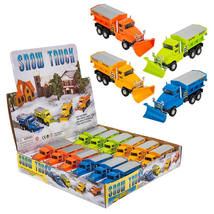 LLB Car Toys Schneepflug, 6,5 Zoll, aus Druckguss, mit Rückziehfunktion, 12/Display für den Großhandel von La Luna Bella - Toys